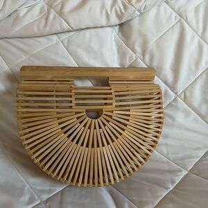 Natural Bamboo Half-Moon Bag
